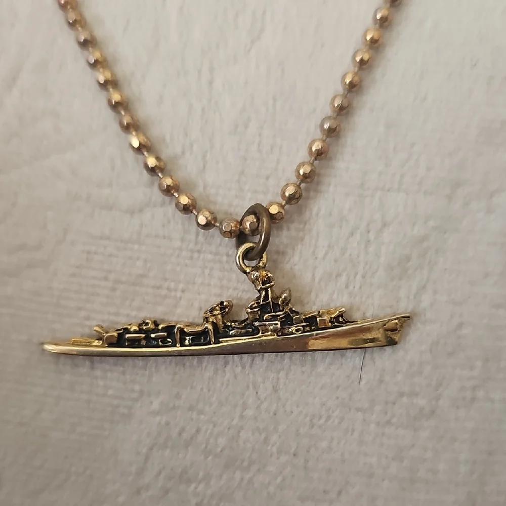Gold Ship Pendant Necklace 🌠
